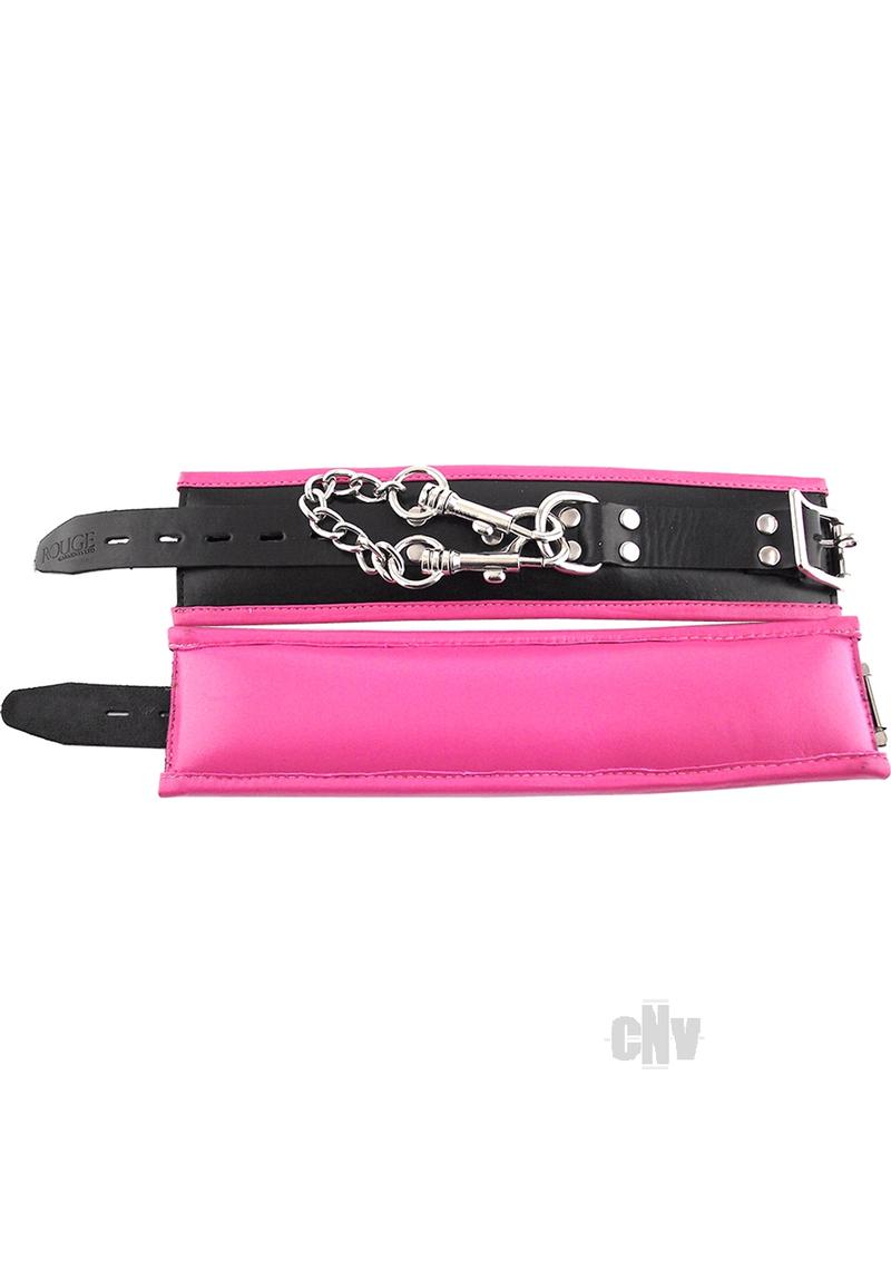 Rouge Padded Wrist Cuffs Blk/pnk