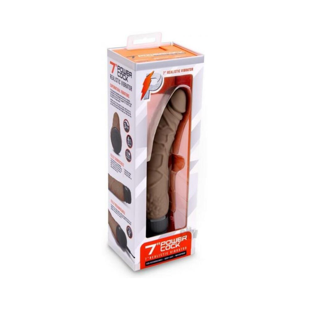 Pc Realistic Vibrator 7 Drk Brn