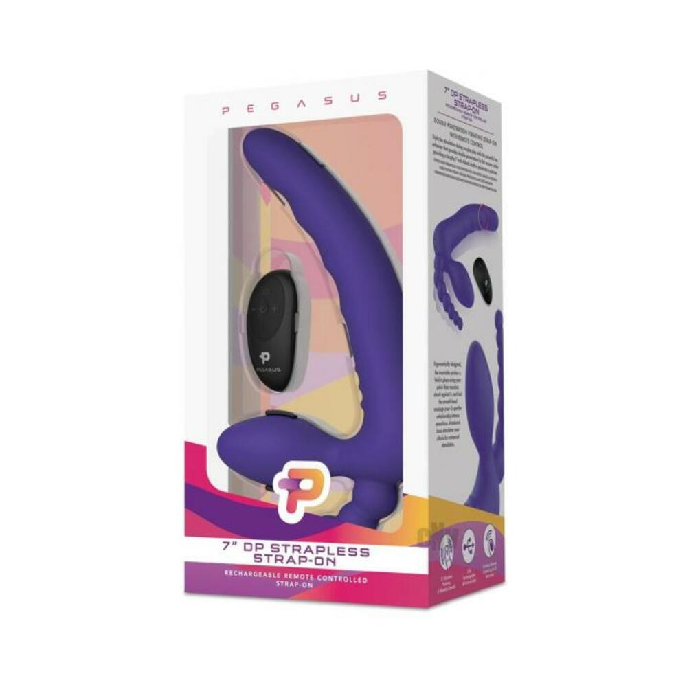 Remote Strapless Dp Strap On 7 Purple