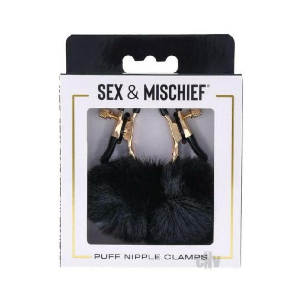 Sandm Puff Nipple Clamps Blk/rse Gld
