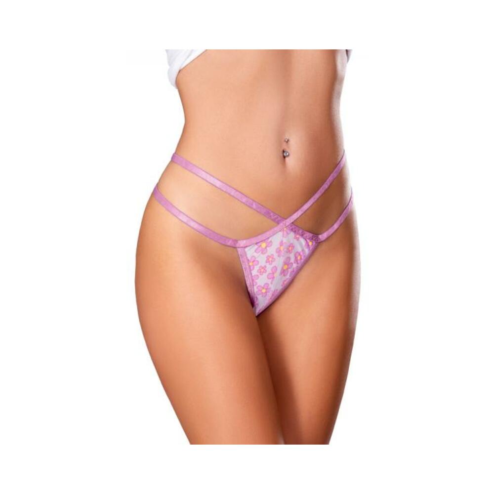 Magic Silk Daisy Split Crotch Thong Daisy Print S/m