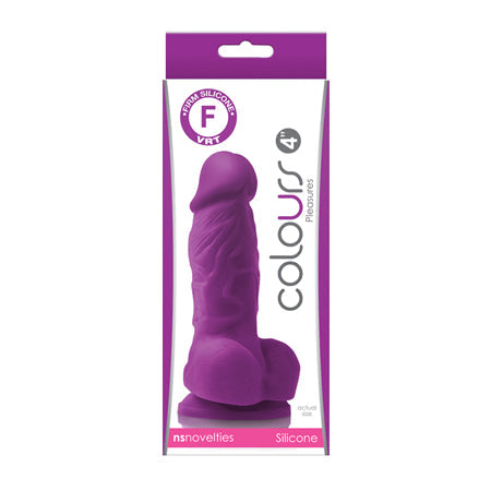 Colours Pleasures 4 Dong w/Balls & Suction Cup - Purple