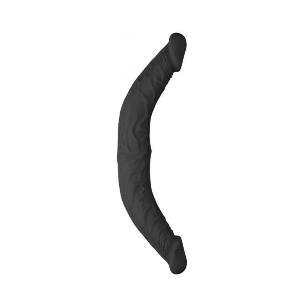 Realrock Skin Double Dong 14 In. Flexible Dual-ended Dildo Black