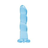 Realrock Crystal Clear Non-realistic Dildo With Suction Cup 7 In. Blue