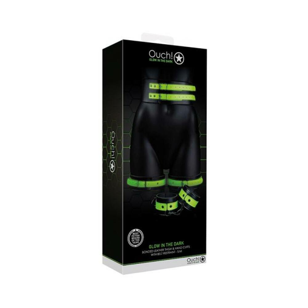 Ouch Thigh Cuffs Belt Handcuff S/m Gitd