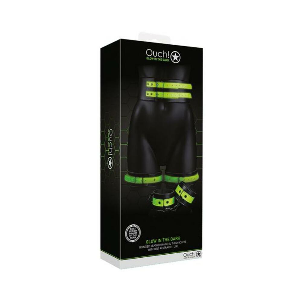 Ouch Thigh Cuffs Belt Handcuff L/xl Gitd