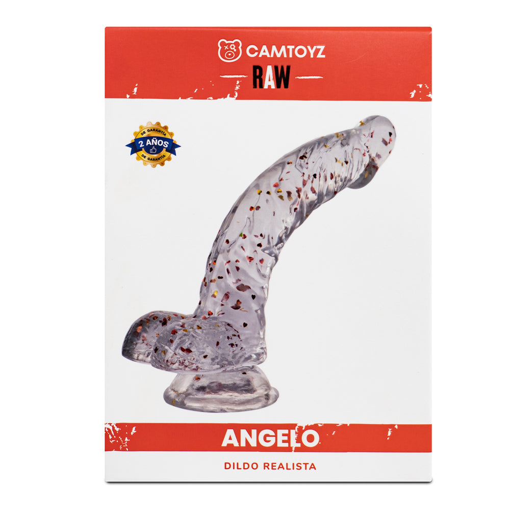 Product packaging for 'Angelo' by Camtoyz Raw on a white background