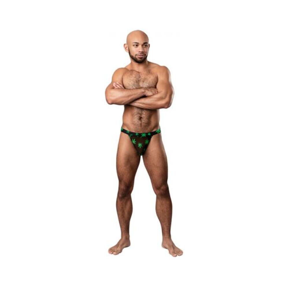 Male Power Hazy Dayz Jock Pot Leaf L/xl