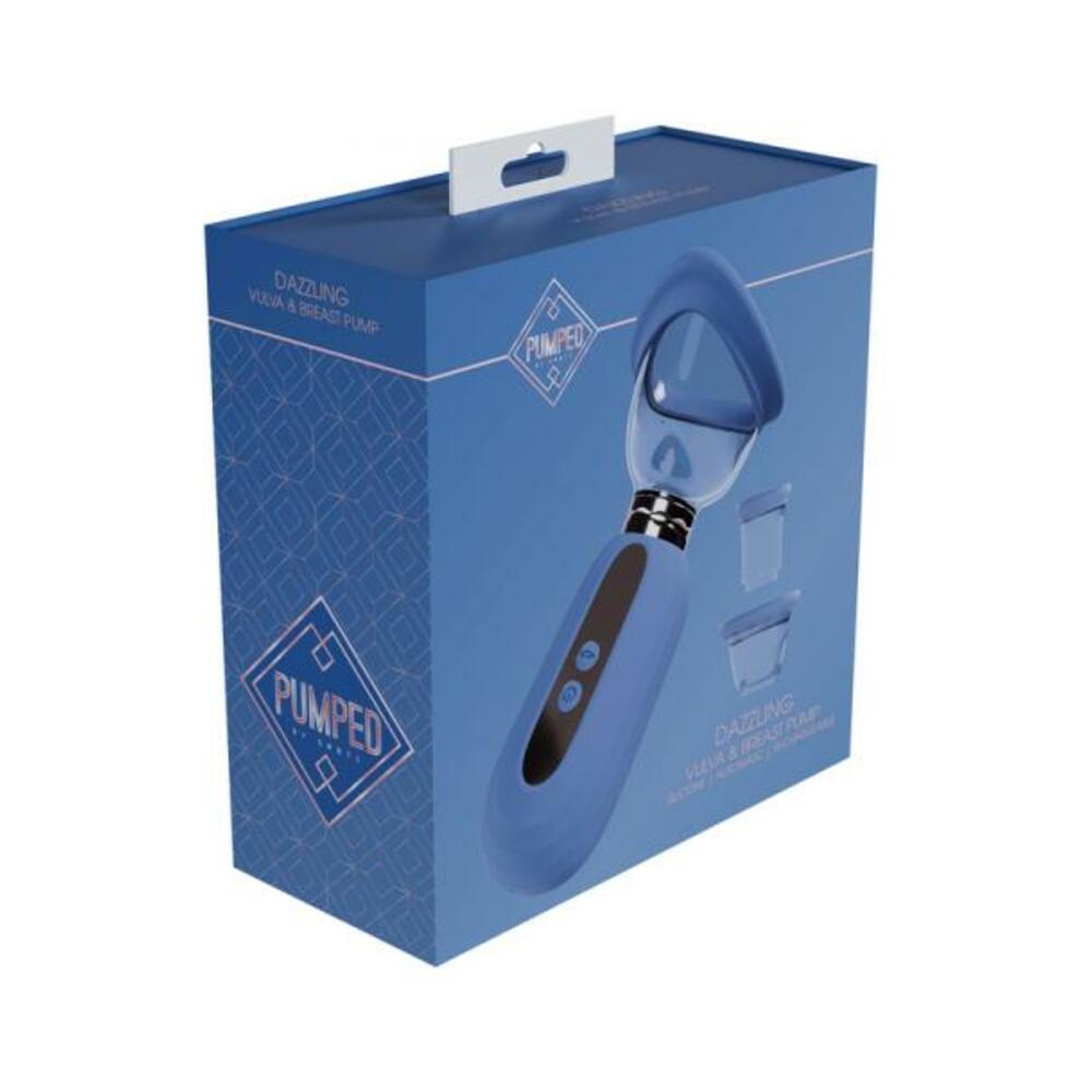 Pumped Dazzling Automatic Rechargeable Vulva & Breast Pump Blue