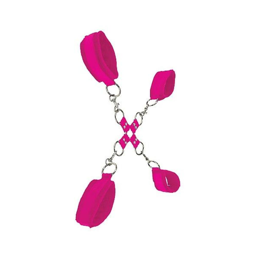 Ouch Velcro Hand/leg Cuffs Pink