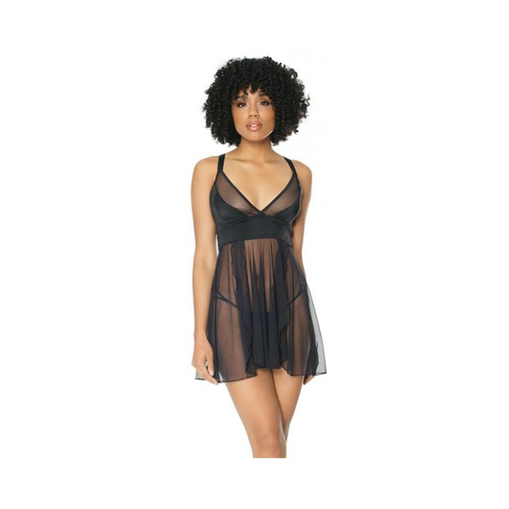 Babydoll & G-string Black Os Hanging