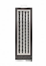 Shots Ouch Advanced Urethral Sounding Silicone Spiral Plug Set - Black