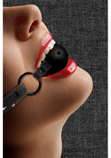Breathable Ball Gag - With Roughend Denim Straps - Black
