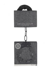 Denim Metal Handcuffs - Roughend Denim Style - Black