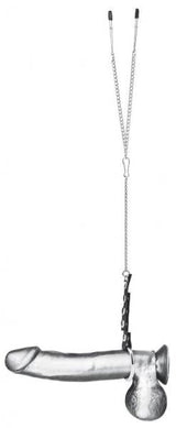 C & B Gear Cock Ring with Nipple Clamps Tweezers
