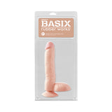 Basix Rubber Works - 9in. Dong With Suction Cup Flesh