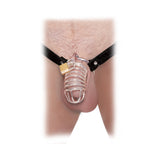 Chastity Belt with Lock Steel Black