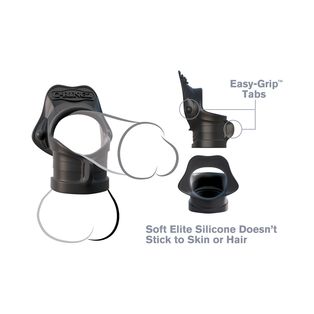 Fantasy C-Ringz Rock Hard Ring & Ball Stretcher Black