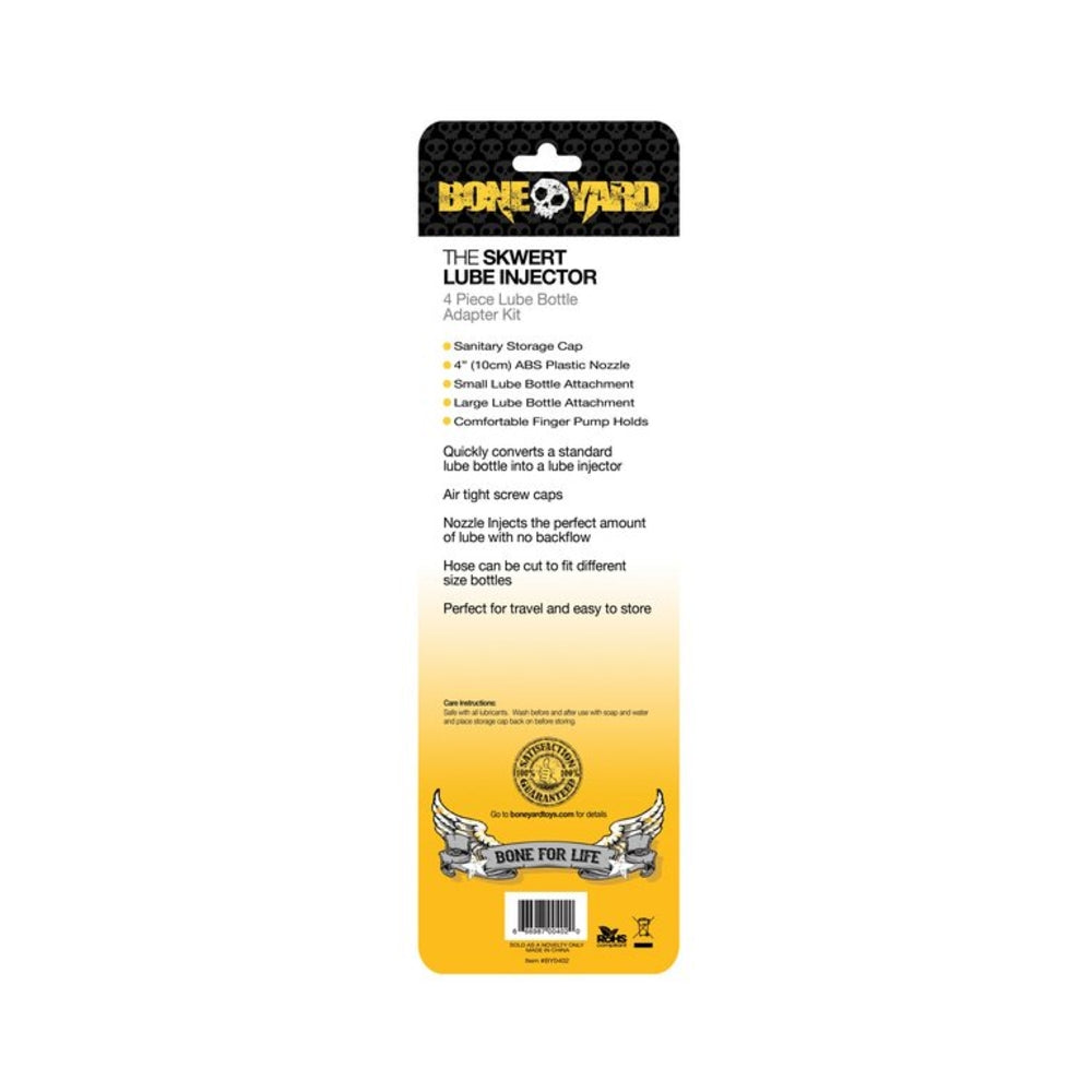 Bottle injector packaging with 'Bone Yard' branding on a white background