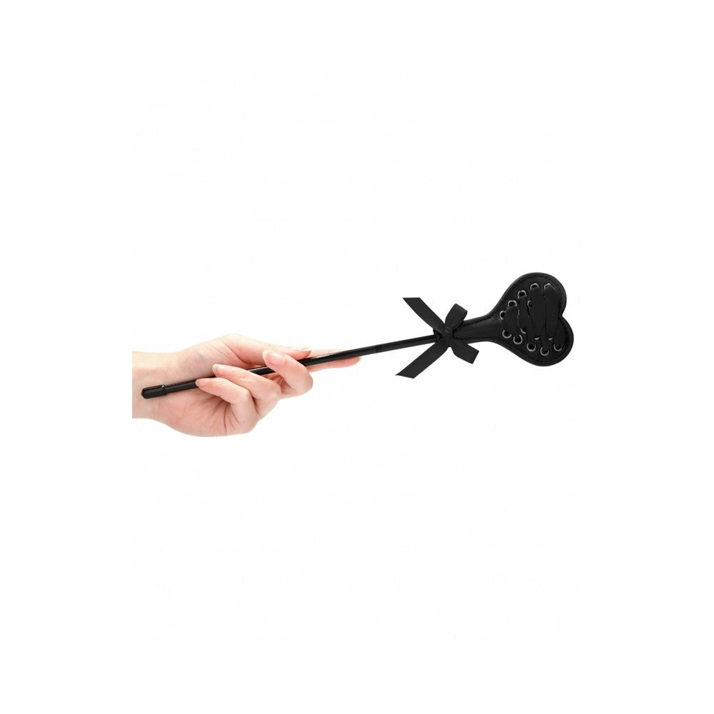 Ouch! Crop Heart Black With Lace - Small