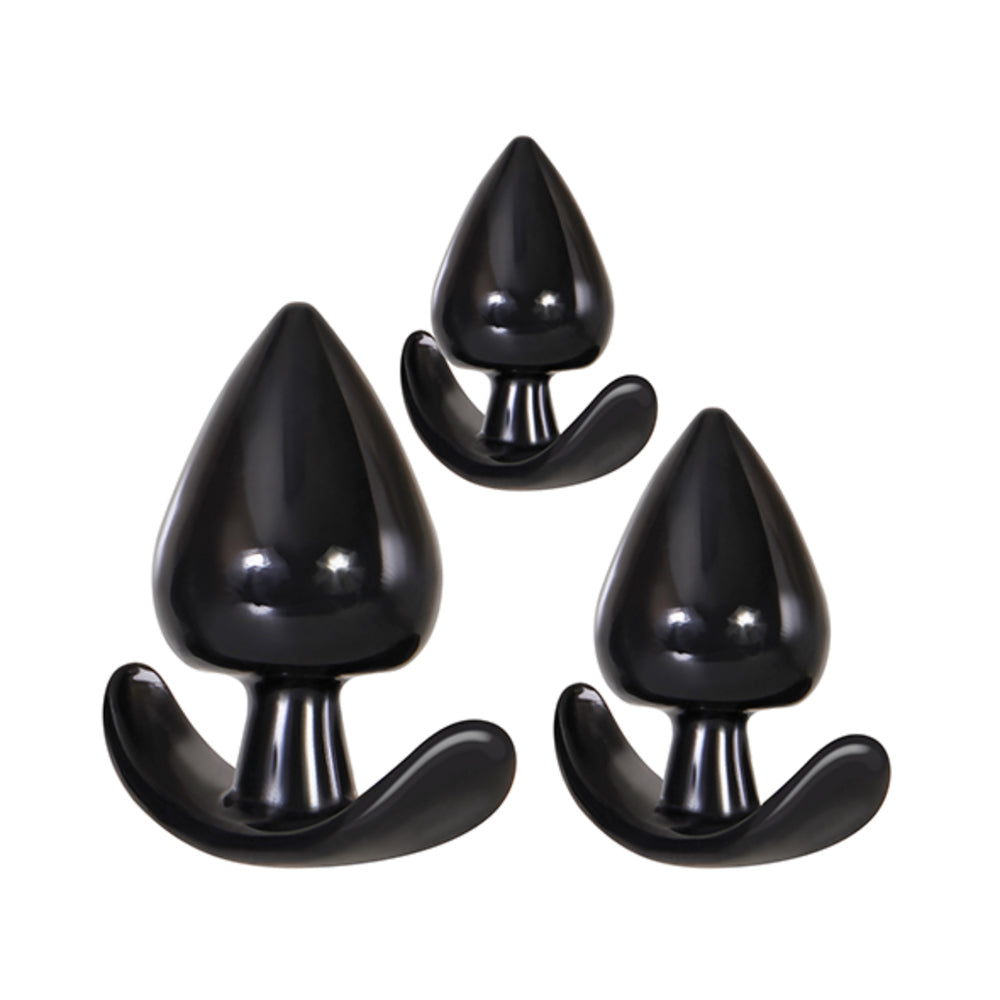 Evolved Anal Delights Butt Plug Set Of 3 - Black