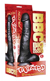 Big Black Cock Twisted Curvy 11 inches Dildo