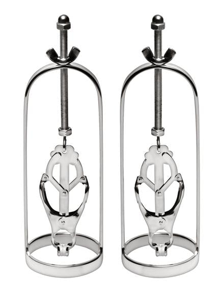 Stainless Steel Clover Clamp Nipple Stretchers Silver