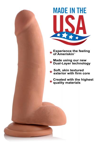 8 Inches Ultra Real Dual Layer Suction Cup Dildo Tan