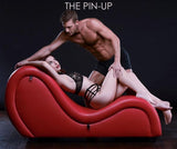 Kinky Couch Sex Chaise Lounge With Love Pillows - Red