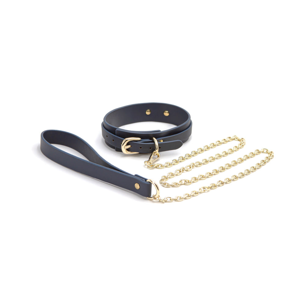 Bondage Couture Collar and Leash Blue
